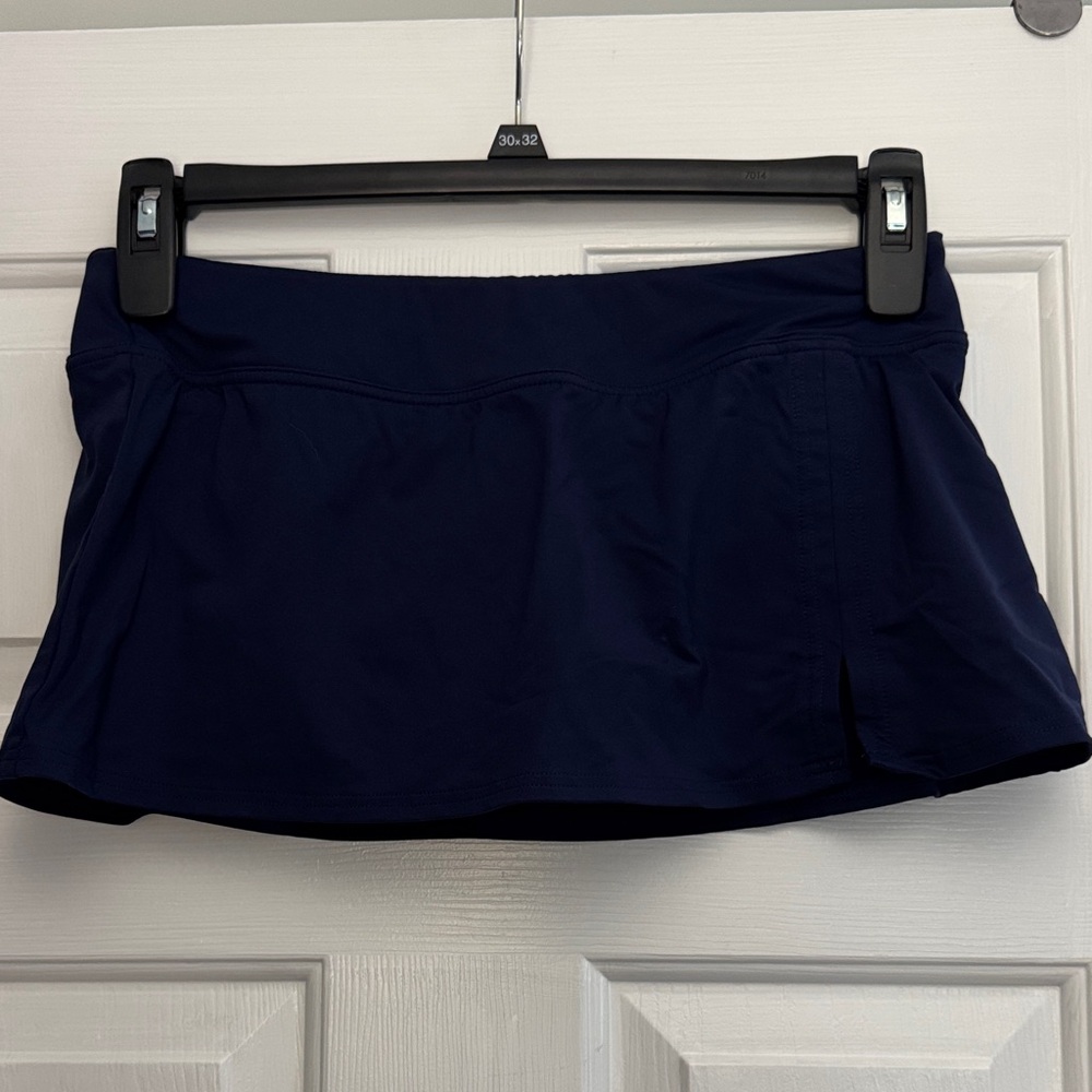 Lands' End Women's Navy Swim Skirt w/ built-in panties